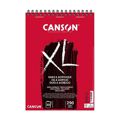 [110402] Canson XL Huile & Acrylique Spiral Blanc, 30 Feuille , 290Grs