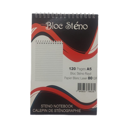 Bloc Steno 14.8*21Cm 120 Pages 80Grs Raye