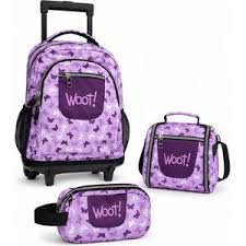 Cartable scolaire à roulette WOOT! 3 Pièces