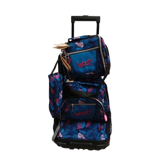 [1234567890012] Cartable scolaire à roulette WOOT! 3 Pièces