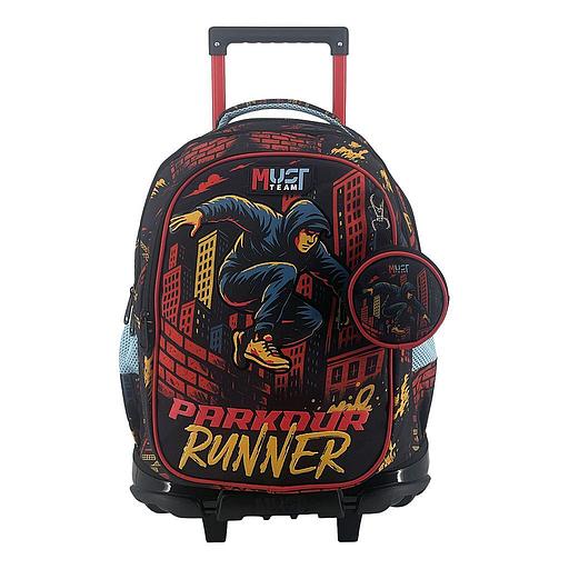 [587235] Cartable a Roulette scolaire Must Parkour 3 Compartments