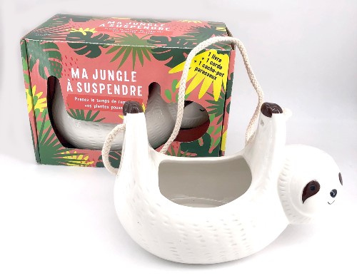 Ma jungle à suspendre  - Prenez le temps de regarder vos plantes pousser (1 livre + 1 corde + 1 cache-pot paresseux)