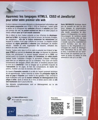 Apprenez les langages HTML5, CSS3 et JavaScript pour créer votre premier site web