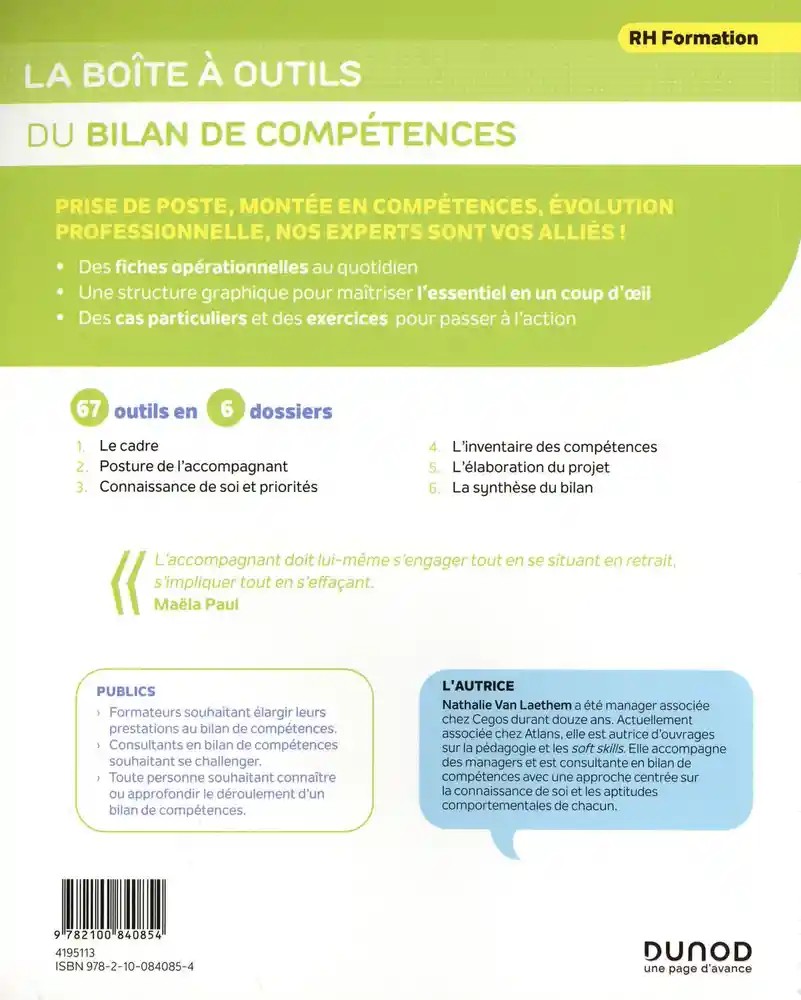 La boîte à outils du bilan de compétences