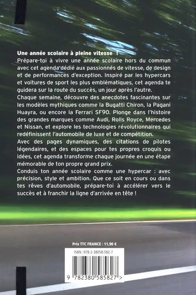 Agenda scolaire Sport Cars