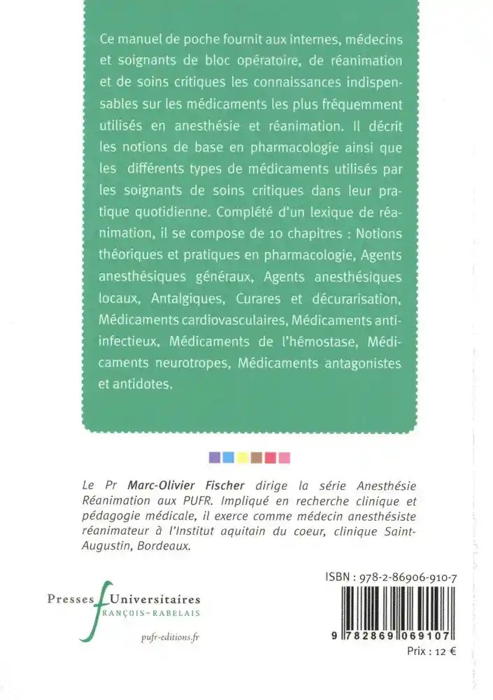 Manuel des médicaments utilisés en anesthésie et réanimation