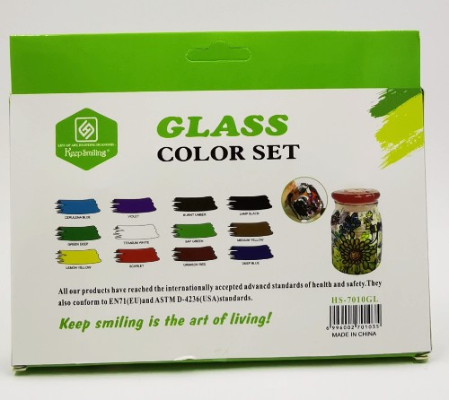 Peinture pour vitrail KeepSmiling  - 10 tubes par paquet