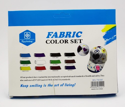 Peinture pour tissus KeepSmiling  - paquet de 10