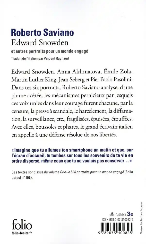 Edward Snowden et autres portraits pour un monde engagé