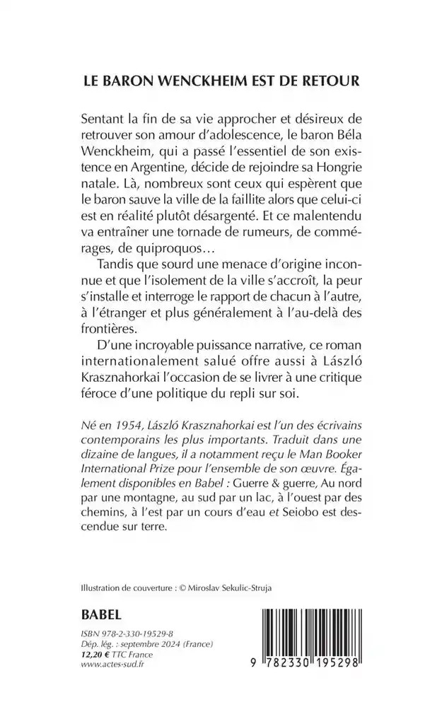 Le baron Wenckheim est de retour