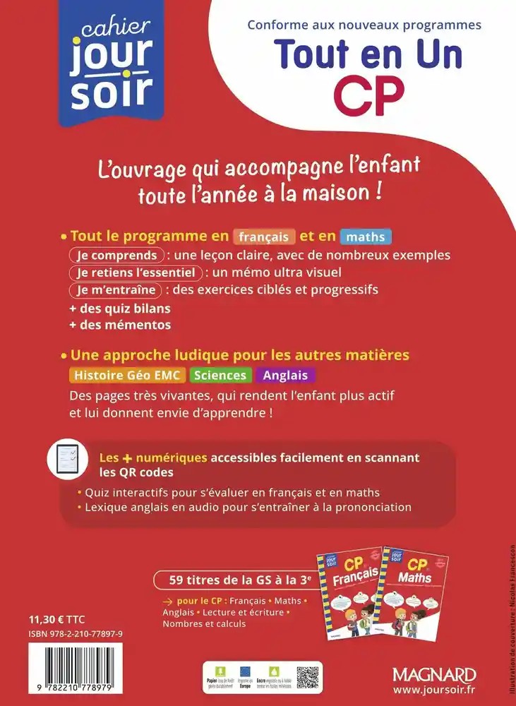 Cahier du jour/cahier du soir CP tout en un