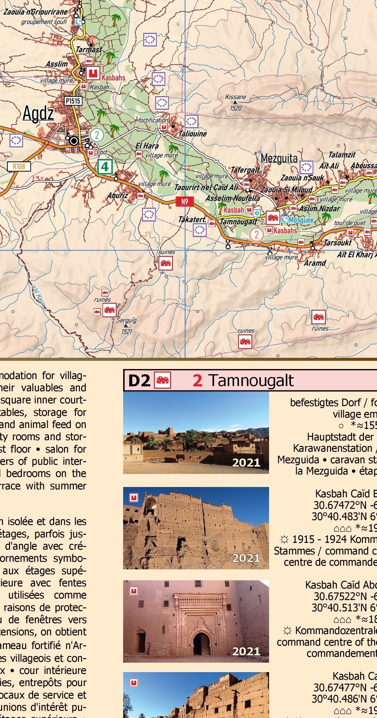 Carte Touristique N12: Agdz - Zagora - Vallée du Drâa