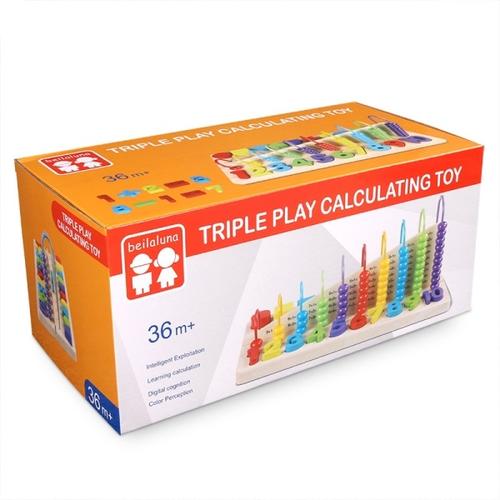 Jouet en bois de calcul et de formes Triple Play