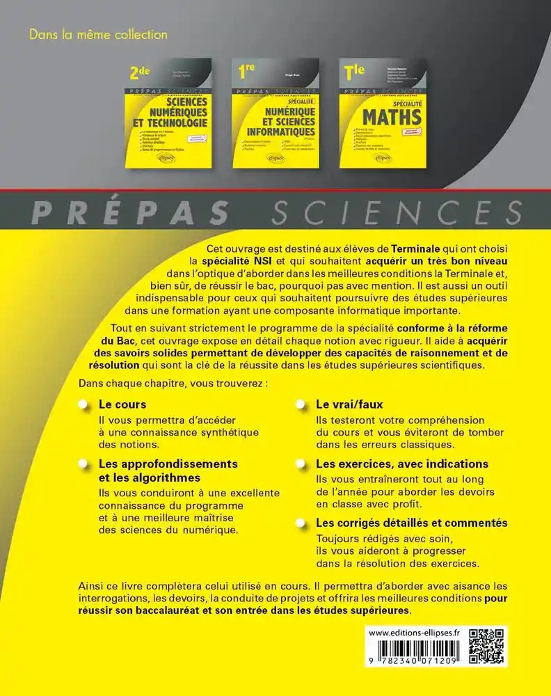 Spécialité Numérique et sciences informatiques - Terminale