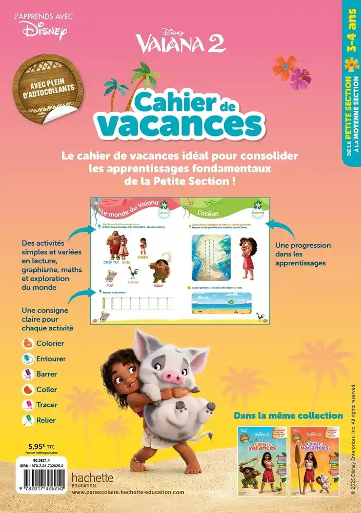 Cahier de vacances Vaiana 2