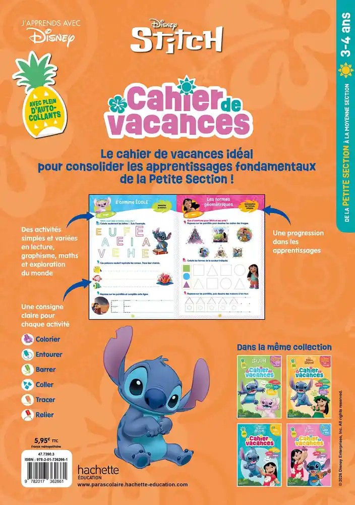 Cahier de vacances Stitch
