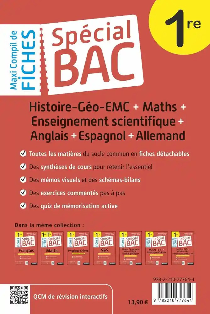 Histoire-Géo-EMC + Maths + Enseignement scientifique + Anglais + Espagnol + Allemand
