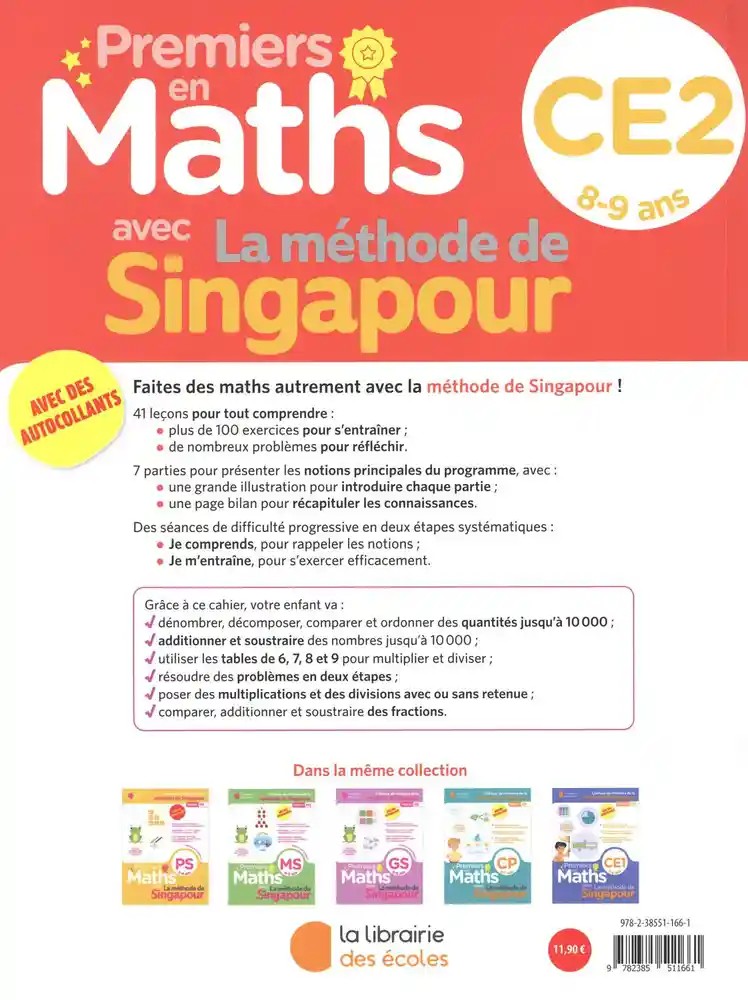 Premiers en maths avec la méthode de Singapour CE2